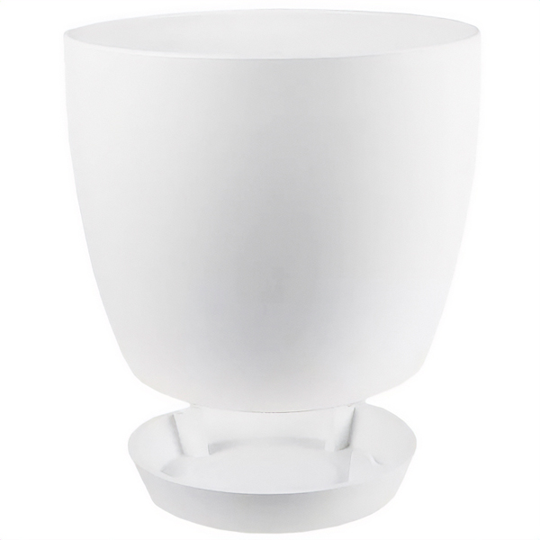 Кашпо 2,50л белый с под. (пласт+слюда) 101/17.5-1 /18шт/Mehrni