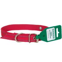 Ошейник 1сл капрон 20мм красный со светоотражающими полосами DONBARON