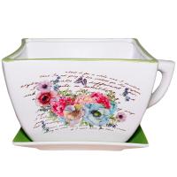 Чашка с блюдцем 19*23*13 2309511 зел 737420