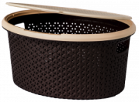 Корзина для белья 20л Плетенка овальная с крышкой 16025