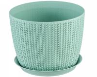 Кашпо ВЯЗАНИЕ 1,1л фисташковый М3119