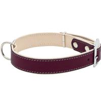 Ошейник кожа 25мм BEST двойной с подворотом 31-41см бордовый/10225400-22/Каскад