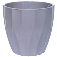 Кашпо Флюте 1,9л серый шелк с вставкой /12шт/ДТ 