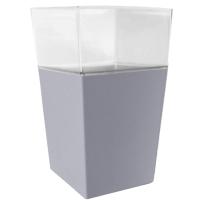 Кашпо Астра 1,8л прозрачно-антрацитовый с вставкой /6шт/ДТ