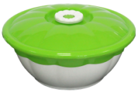 Чаша 4,5л Микс с крышкой салатовый