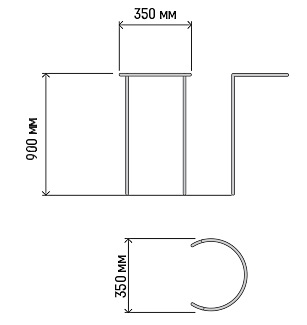 Кустодержатель малый D-35см H-90см полукруглая