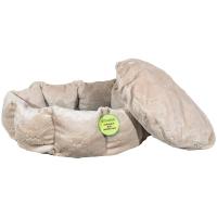 Лежанка круглая с подушкой бежевая 52*20см