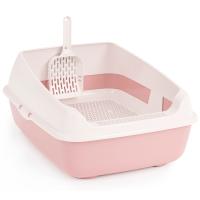 Туалет д/кошек Лекси глубокий полный комплект с совком розовый/4шт/М8580