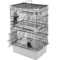 Клетка д/грыз ЭКО 4-х эт РИККИ 42*30*67см разборная светло-серая/43112/Дарэлл