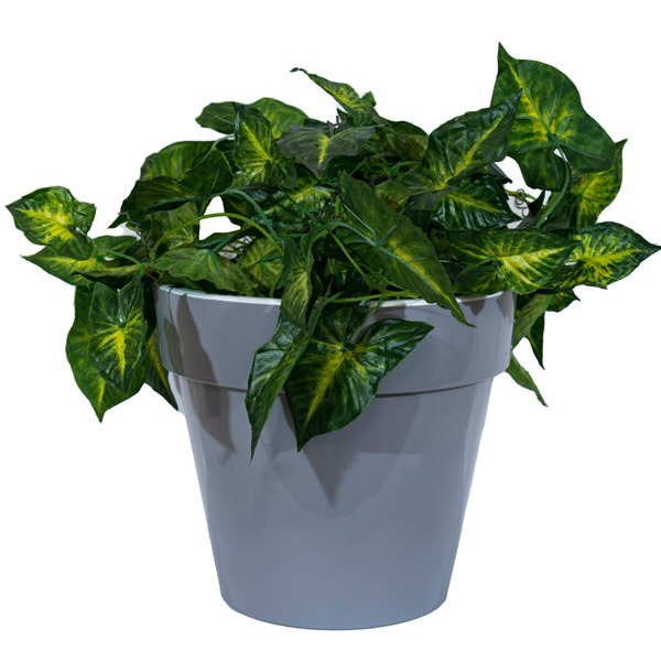 Кашпо Порто 9л серый шелк с вставкой /4шт/ДТ