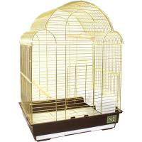 Клетка д/птиц N1 ДКп700AG 42*30*57см фигурная укомплектованная золотая/6шт/Евро