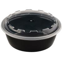 Контейнер 530мл (50шт) круглый с крышкой черный /150шт/АУ