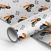 Упаковочная бумага 70*100см "Что за лев этот тигр" 70г/м2 белый крафт