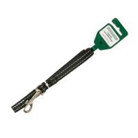 Поводок капрон 15мм*1,5м черный  со светоотражающими полосами DONBARON