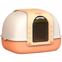 Туалет бокс д/кошек Дракон оранжевый дверь маятник,коврик,совок 58*42,8*48,6см/МАК112/Евро