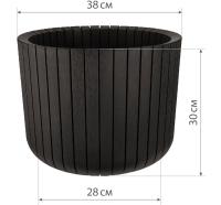 Кашпо ШАТО D380*Н300 29л коричневый ротанг М3040 