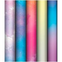 Упаковочная бумага 70*100см "Облака" 80г/м2 глянц. ассорти 5 дизайнов MESHU /MS_53495/Рельеф