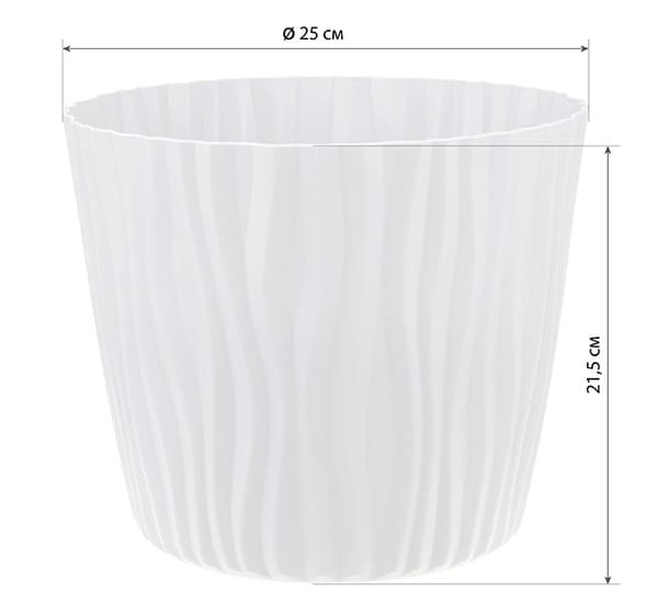 Кашпо ВОЛНА 8л серый М3190