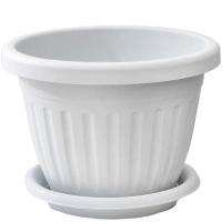 Кашпо Сильвер ЭКО D42 24,6л меланж (светло-серый) с под. /5шт/Рад