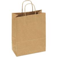 Пакет 220*120*250мм бумажный с кручеными ручками крафт 90г БУМ63229 /250шт/