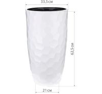 Кашпо МОЗАИКА 63см белый 9/42л М3410