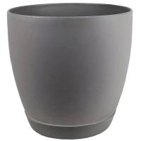 Кашпо 0,17л серый с под. (пласт+слюда) 101/7.5-3 /48шт/Mehrni