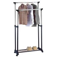 Вешалка напольная GR-03А 75*42*90-160см 2 перекладины, с сеткой внизу  