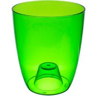 Кашпо ОРХИДЕЯ 160мм 2,4л прозрачно-зеленый М3149 /10шт/М-пласт