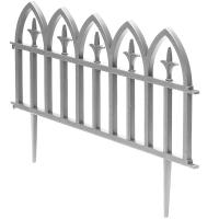 Забор Кованый цветок 3м*30см 5-ти секционный серый