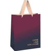 Пакет подарочный 26*32*12см "Duotone. Wine gradient" отд.фольгой, мат лам MESHU/Рельеф