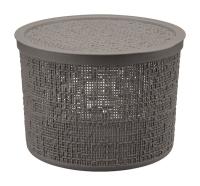 Коробка д/хранения БЯЗЬ 4,5л(круглая) французский серый с крышкой М2329  