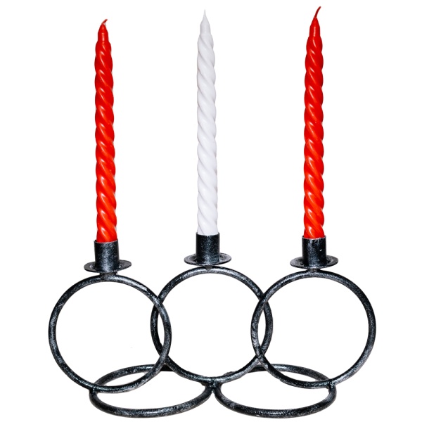 ДЕКОР Подсвечник Кольцо 3 свечи антик серебро РЗДИ/1шт