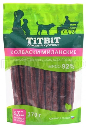Лакомство С Колбаски Миланские д/собак всех пород 370г XXL м/у/18шт/024324
