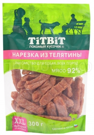 Лакомство С Нарезка из телятины д/собак всех пород 300г XXL м/у/18шт/024294