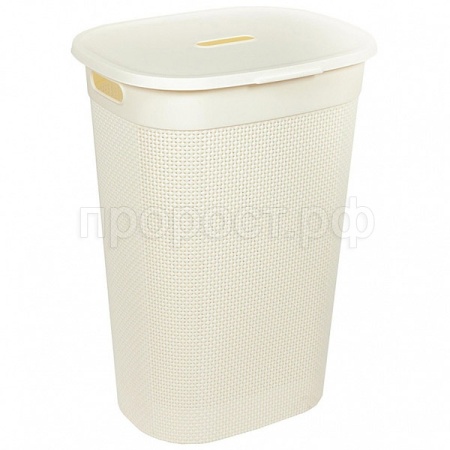 Корзина д/белья OSLO 55л с крышкой и ручками молочный туман PT1334МЛ-6 /6шт/ПР