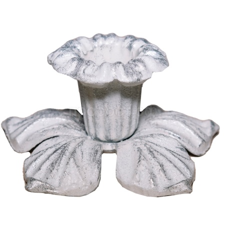 ДЕКОР Подсвечник Цветок бел серебро РЗДИ/1шт