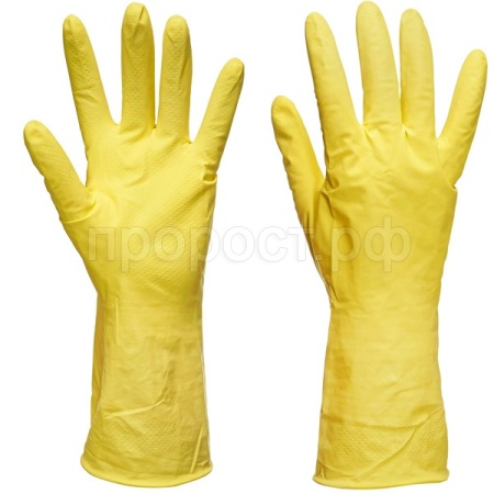 Перчатки хозяйственные латексные неопудренные M желтый 87568 /12шт/