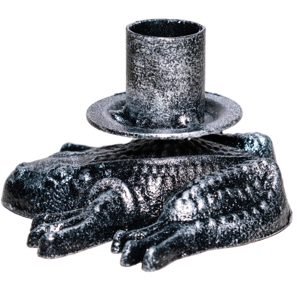 ДЕКОР Подсвечник Лягушка антик серебро РЗДИ/1шт