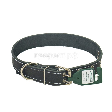 Ошейник кожа черный 1сл 20мм DONBARON