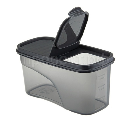 Емкость д/сыпуч. прод. 1л БЕСТ графитовый М1254 /12шт/М-пласт 