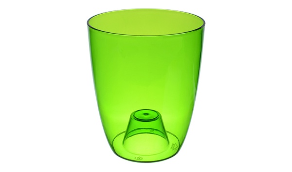 Кашпо ОРХИДЕЯ 160мм 2,4л прозрачно-зеленый М3149 /10шт/М-пласт