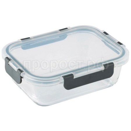 Контейнер Praktisch 1л жаропр стекла с крышкой с заж.пласт 106071 /12шт/ Leonord