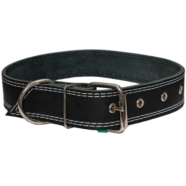 Ошейник кожа черный 1сл 35мм DONBARON