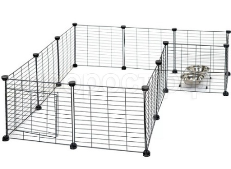 Вольер д/животных МАНЕЖ 12 секций 35*35см разборный черный/4812черн/Дарэленд