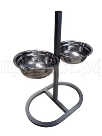 Миска метал на рег. подставке с фикс. 2*1,2л 50см КТ/О-2250рлф/ЗР
