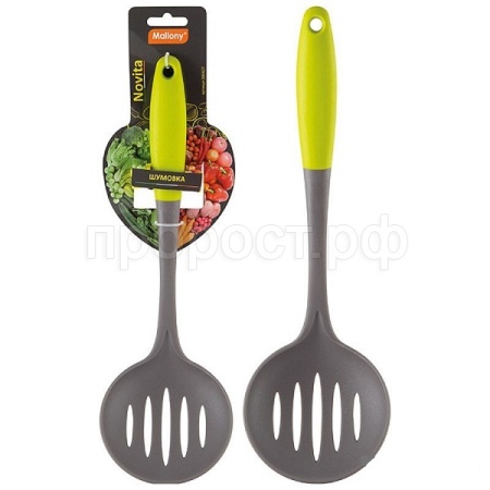 Шумовка Novita из нейлона с цветной ручкой из TPR  