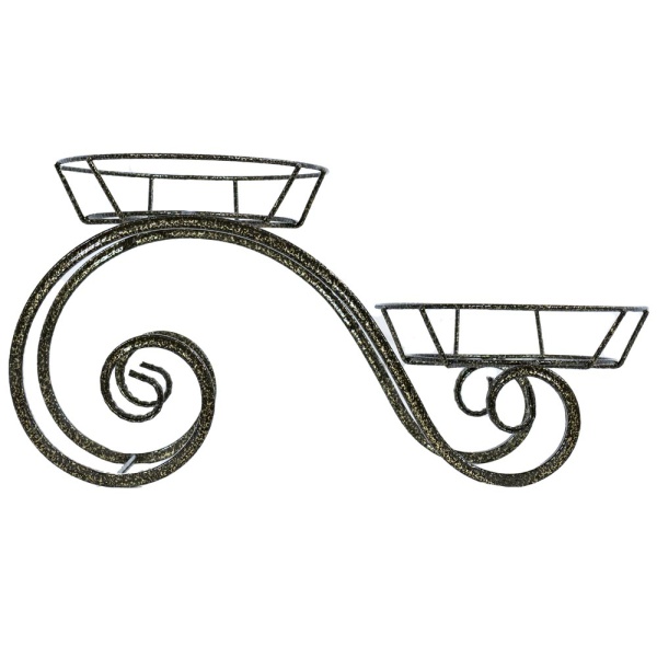 Подставка РЗДИ ОКОННАЯ Волна 2 горшка бронза