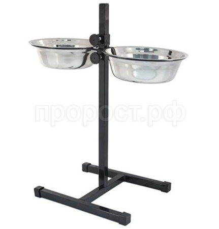 Миска метал на регулируемой подставке ЭКО  2*1,0л 1083/Дарэлл