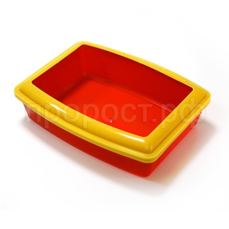 Туалет для кошек глубокий с бортиком красный ВАКА 