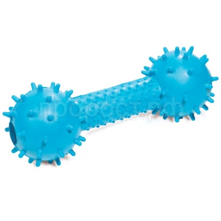 Игрушка с Гантель шипованная с колокольчиком цельнолитая резина 16см/12191052/Триол